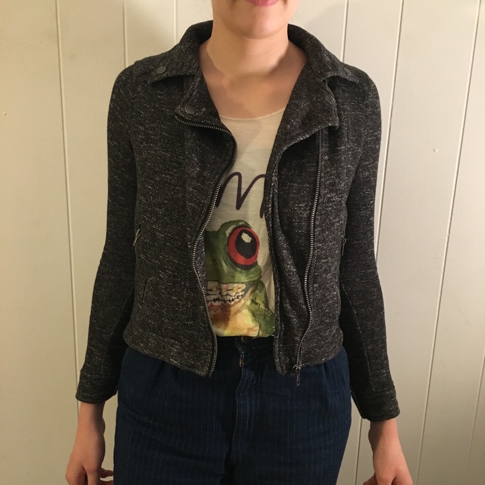 Soft Dark Grey Moto Jacket